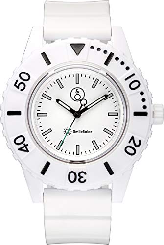 Q&Q SmileSolar(キューアンドキュー スマイルソーラー)腕時計 ソーラー アナログ ダイバーズ 防水 ウレタンベルト RP30-001 メンズ ホワイト